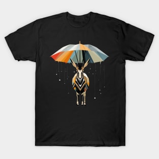 Gemsbok Rainy Day With Umbrella T-Shirt